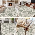 thumbnail image 6 of Green Retro Floral Washable Area Rug 8 x 10 ft Farmhouse , Soft Non Slip Rugs Stain Repellent Indoor Felt Carpet for Living Dining Room Bedroom Home Office, 6 of 9