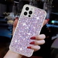 thumbnail image 3 of For iPhone 13 Pro Max Case,Cute Glitter Bling Twinkle Stardust with Drop Protection Shockproof Soft TPU Slim Flexible Phone Case Girls/Women Protective case for iPhone 13 Pro Max,Anti Scratch,Purple, 3 of 6