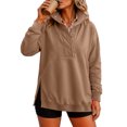 thumbnail image 5 of Dqueduo Womens Oversized Sweatshirts with Snap Button Henley Collar Soft Fleece Pullover Tops Fall Winter Clothes 2026 Cute Fashion Outfits, 5 of 7