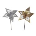 thumbnail image 1 of Transparent Border Glitter Poinsettia Pick (Asstd) - Set of 6, 1 of 1