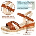 thumbnail image 4 of Braided Boho Sandals Wedges for Women Adjustable Ankle Strap Comfort Open Toe Sandals with Platform - Espadrille Wedge Sandals for Summer Beach Casual, 4 of 9