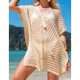thumbnail image 3 of Swimsuit Coverup for Women Crochet Hollow Bathing Suit Cover Ups See Through Sexy Beach Coverup Alsol Lamesa, 3 of 6