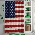 thumbnail image 4 of Shower Curtain, American Flag on Wood Plank Waterproof Shower Curtain Set with Hooks for Bathroom Showers,Stalls and Bathtubs,72x72In Vintage Red Blue Stripe Star, 4 of 9