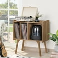 thumbnail image 4 of Joaxswe Record Player Stand, Turntables Stand with Vinyl Record Storage Holds up to 120 Albums, Record Stand Table for Living Room, Office-Oak, 4 of 6