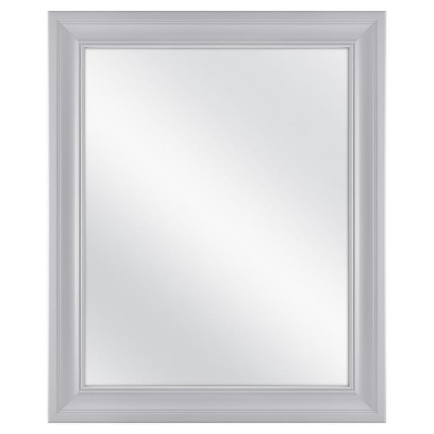 27 5 In W X 33 H Framed Rectangular Anti Fog Bathroom Vanity Mirror Gray Com - Home Decorator Bathroom Mirrors