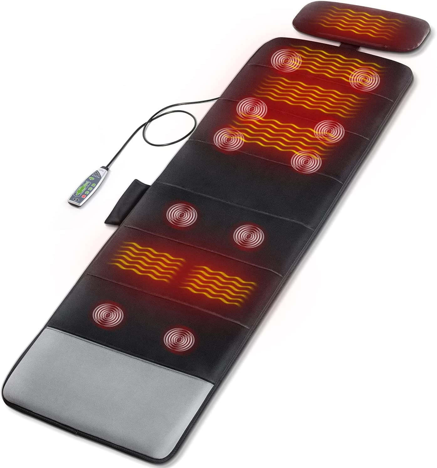 Massage Mat with Heat 10 Vibrating Nodes Full Body Massage Mat with