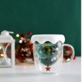 thumbnail image 2 of Taza de café con forma de árbol de Navidad, taza de desayuno con leche aislada de doble vidrio con asa, taza Xingyuan, 2 of 5