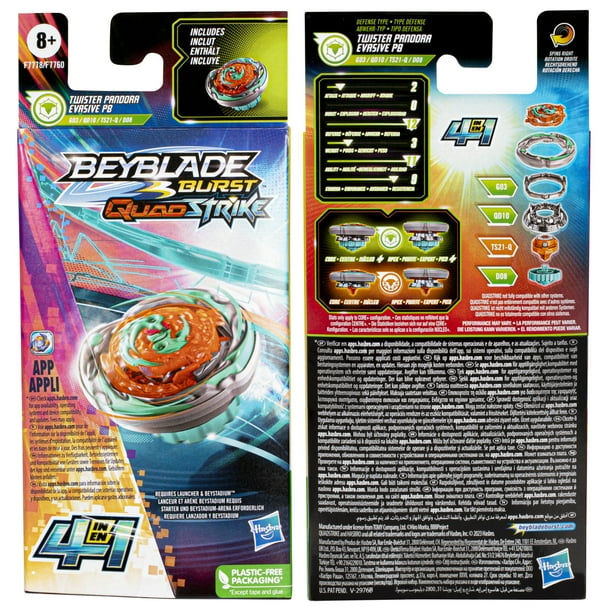 Beyblade Burst QuadStrike Twister Pandora Evasive P8 Top - Walmart