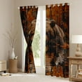 thumbnail image 4 of Feelyou Rustic Brown Bear Black Out Curtains, Wooden Wildlife Curtains Pack of 2 (42x63 Each), Countryside Animal Bedroom Curtains, Living Room Curtains Decor, 4 of 7