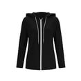thumbnail image 4 of Ozmmyan Womens Lightweight Zip Up Hoodie Long Sleeve Drawstring Hooded Jacket Casual Solid Color Thin Coat, 4 of 6