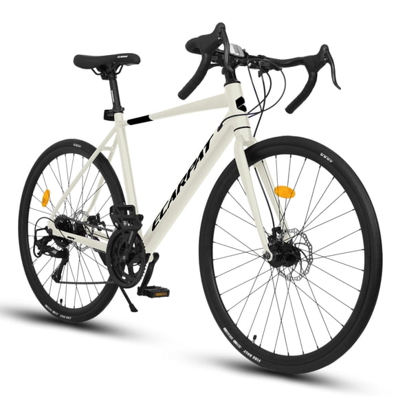 LuckyNote 16-Speed Road Bike for Adults, 700C Wheels with Dual Disc Brakes, Aerodynamic Aluminum Frame, Quick-Release Wheels for Commuting/Fitness