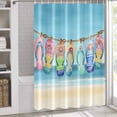 thumbnail image 3 of Shower Curtains for Bathroom-36"x72",Summer Beach Colorful Flip-flop Waterproof Bath Curtain Grommet Shower Curtain Set with Hooks,Seasonal Coastal Vacation Washable Bath Accessories, 3 of 7