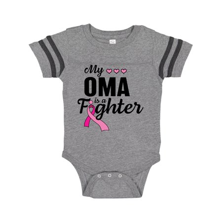 

Inktastic Breast Cancer Awareness My Oma is a Fighter Gift Baby Boy or Baby Girl Bodysuit