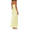 thumbnail image 4 of Women's Split Long Dress, Spaghetti Strap Ruched Bust Cocktail Dress, 4 of 6