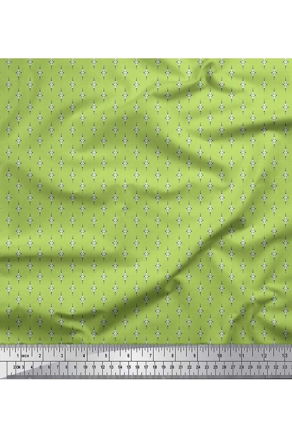 Viscose Chiffon Fabric Dot & Leaves Small Motif Shirting Print Sewing Fabric Yard 42 Inch Wide
