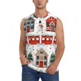 thumbnail image 1 of Balery Christmas Houses Camisetas sin mangas para hombre, absorbe la humedad y protege contra el mal olor.-Large, 1 of 7