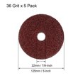 thumbnail image 2 of 5-Inch x 7/8-Inch Aluminum Oxide Resin Fiber Discs, Center Hole 36 Grit Sanding Grinding Discs 5 Pcs, 2 of 4