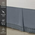 thumbnail image 5 of Mocassi Lace Bed Skirt 15inch Drop, 1500 Thread Count Quality, Sophisticated Design for a Vintage Look- Easy Care and Wrinkle Resistant, Full, Gray, 5 of 5