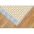 thumbnail image 7 of Casavani Brown Handblock Printed Cotton Dhurrie Square Living Room Carpet Outdoor Rug 5x5 feet, 7 of 7