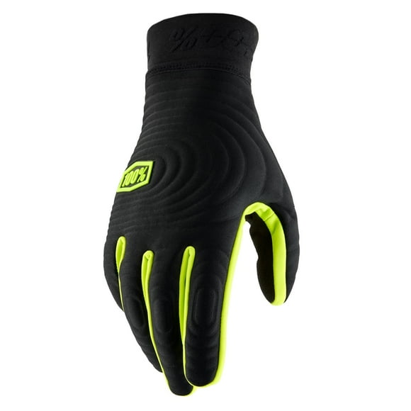 100 por ciento - 100% Brisker Xtr Glv Blk/Flo Yel-Lg (10030-00003)