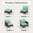 thumbnail image 7 of Sophia & William 8 Pieces Wicker Outdoor Conversation Set Patio Sofa Furniture Set, Turquoise, 7 of 7