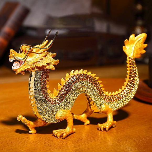 YDYHDS Feng Shui Dragon Statue Chinese Dragon Figurines New Year Dragon Sculpture 2024 Year Of The Dragon Figurine Ornament Attract Wealth And GoodLuck For Office Home