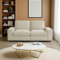 2 Seater Loveseat Sofa, Small Couch Sofa with Storage Layer, Modern Sofa-73 Sofa with Solid Frame up to 1200Lbs, Couches for Living Room, Removable and Washable Cushion Cover, Beige