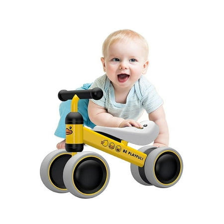 Baby Balance Bikes Bicycle Children Walker Toddler Bike 10-24 Months Toys for 1 Year Old - No Pedal Infant 4 Wheels First Birthday Gift Bike - Baby's First Bike First Birthday Gift by