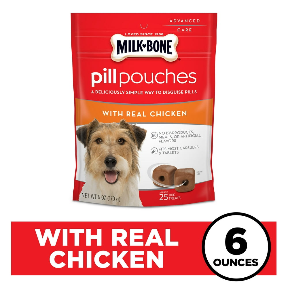 MilkBone Pill Pouches with Real Chicken Dog Treats, 6 ounce Walmart