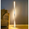 thumbnail image 4 of Brightech 48 Inch Helix Modern Built In LED Floor Standing Pole Lamp, Silver, 4 of 10
