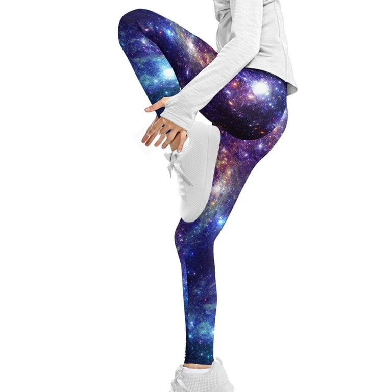 FKELYI Space Star Print Cool Kids Leggings Size 10-11 Years Stretchy  Running Tights Teen Girls Durable Travel Yoga Pants High Waisted Butt Lift  