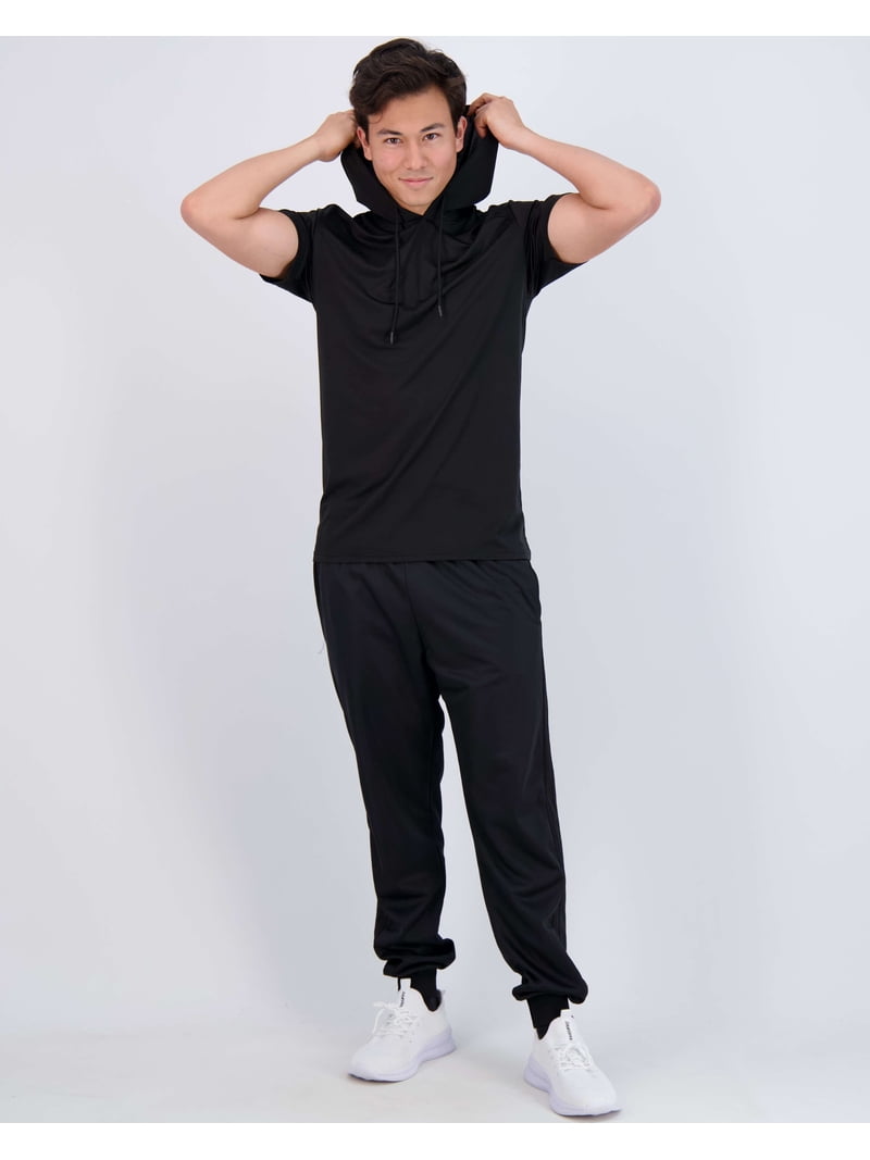 Real Essentials Men's Dry Fit Short Sleeve Hoodie 3-Pack - Active Athletic Sweatshirts