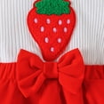 thumbnail image 7 of mgoYE Baby Girl Clothes Newborn Romper Dress Strawberry Bow Clothes Infant Summer Outfits with Headband(Red,0-3 Months), 7 of 7
