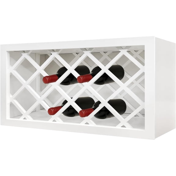 Wall Cabinet, Upper Cabinet, RTA Cabinets, Wall Wine Rack Cabinet, Wine Holder, White Shaker, Solid Wood, Plywood, Unassemble (White, 30" W X 18" H X 12" D)