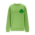 thumbnail image 6 of Xdegoge St. Patrick's Day Sweatshirt for Women Playful Front & Back Print Sweatshirts Casual Long Sleeve Crew Neck Auspicious Leaf Clover Shamrock Top, 6 of 7