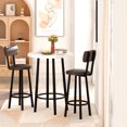 thumbnail image 3 of Furlinkhm 3 Piece Pub Dining Set, Modern Bar Table and Stools for 2 Kitchen Counter Height Wood Top Bistro Easy Assemble for Breakfast Nook Living Room Small Space Restaurant, White, 3 of 8
