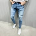 thumbnail image 7 of YUHAOTIN Blue Jeans Men Stretch Relaxed Fit Mens Casual Fitness Solid Bodybuilding Pocket Skin Full Length Sports Pants Mens Jeans Straight Flex Lined Jeans, 7 of 7