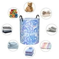 thumbnail image 2 of DouZhe Waterproof Collapsible Large Laundry Baskets, Blue Watercolor Paisley Prints Circular Hamper with Handles, 2 of 7