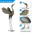 thumbnail image 6 of Crane Statues for Outdoor, Metal Heron Garden Statues Bird Yard Art, Standing Sculptures for Yard Lawn Pond Garden Decor, 38-42 inch Set of 2, 6 of 11