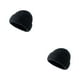 thumbnail image 2 of Minnieouse Gorro de punto elástico grueso invierno cálido Unisex deportes al aire libre Camping nieve esquí gorra térmica accesorios Negro 2piezas, 2 of 6