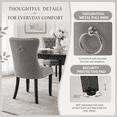 thumbnail image 4 of PAPROOS Dining Chairs Set of 4, Upholstered Velvet Dining Chair with Nailhead Trim and Solid Wood Legs, Tufted Button Padded Dining Chairs Set for Kitchen Dining Room, Gray, 4 of 8