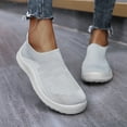 thumbnail image 4 of GUOBIOZIY Women's Walking Shoes Slip on Sock Sneakers Mesh Air Cushion Arch Support Platform Loafers(Grey,8), 4 of 7