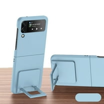 Dteck for Samsung Galaxy Z Flip 4 Case with Kickstand, Lightweight Silicone Hard PC Shockproof Cover for Samsung Galaxy Z Flip 4, Skyblue