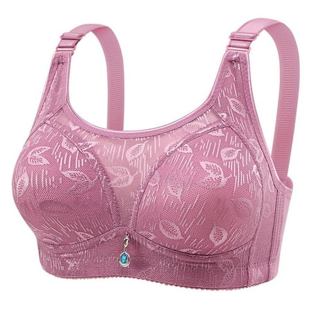HYSYSB Sports Bras for Women balconette Bras for Women bras No Underwire Full Support compression Bra the Thin of Anti Wandering Gathered Underwear Bra without Ring Spring Ladies seamless Purple 40