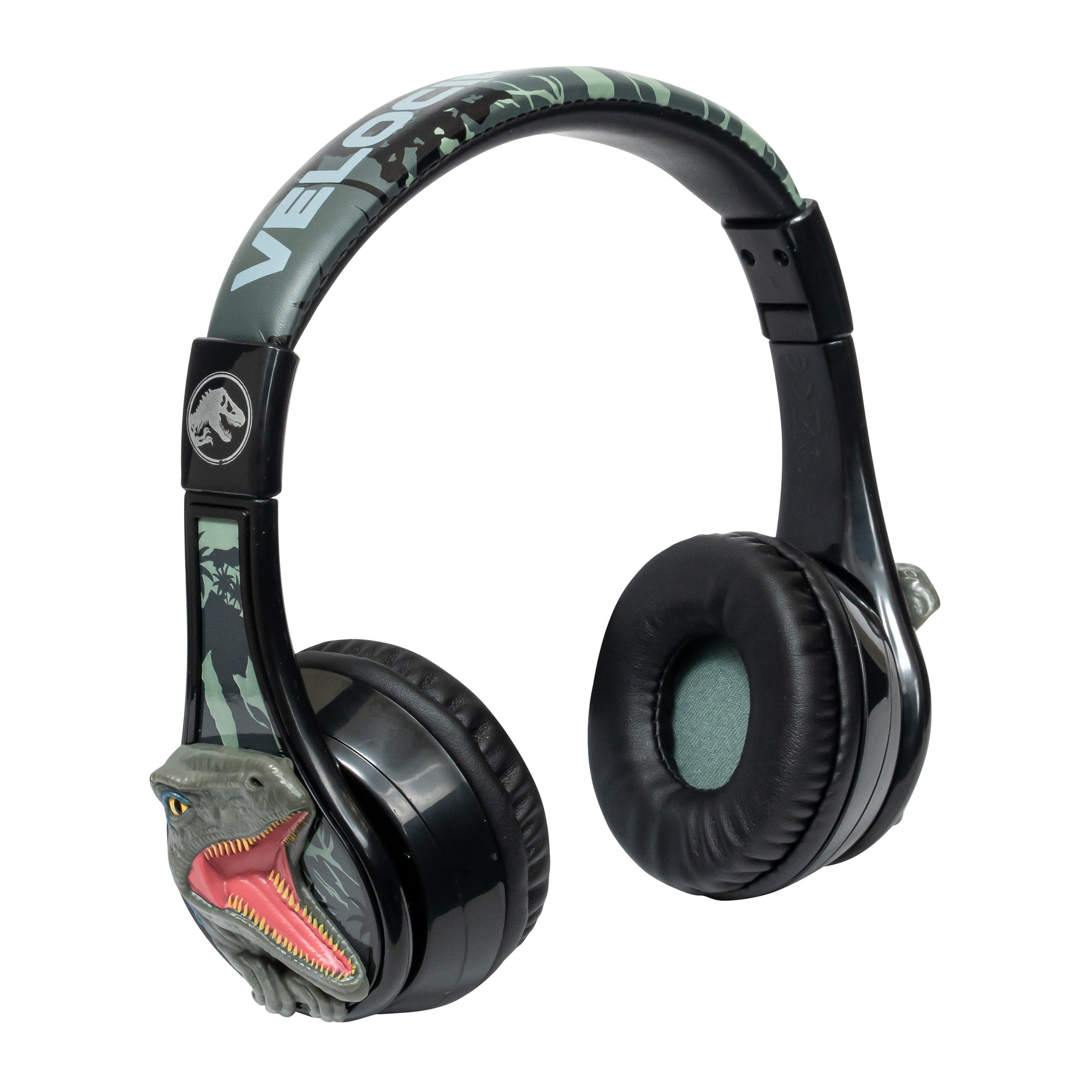 ekids Jurassic World Bluetooth Headphones, Wireless Headphones with Microphone Includes Aux Cord