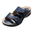 thumbnail image 1 of asddcavvf Women Summer Solid Color Buckle Strap Casual Open Toe Wedges Soft Bottom Breathable Slippe, 1 of 5