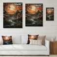 thumbnail image 4 of Designart "Moonlit Serenity Papercut Sunset I" Landscape & Nature Print on Natural Pine Wood, 4 of 5