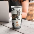 thumbnail image 4 of 20 Oz Cute Cat Coffee Tumbler Double Wall Insulated Stainless Steel Water Bottle | Metal Reusable Thermoses Flask with Cup Cap | Leak & Sweat Proof with Anti-Dust Lid, 4 of 7