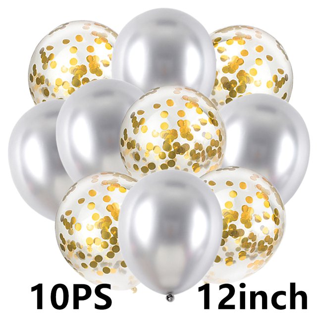 Globos metálicos de látex para el Día de San Valentín, decoración de fiesta de cumpleaños, boda, Baby Shower, oro plateado, corazón, revelación de género, 14 piezas, 10 piezas