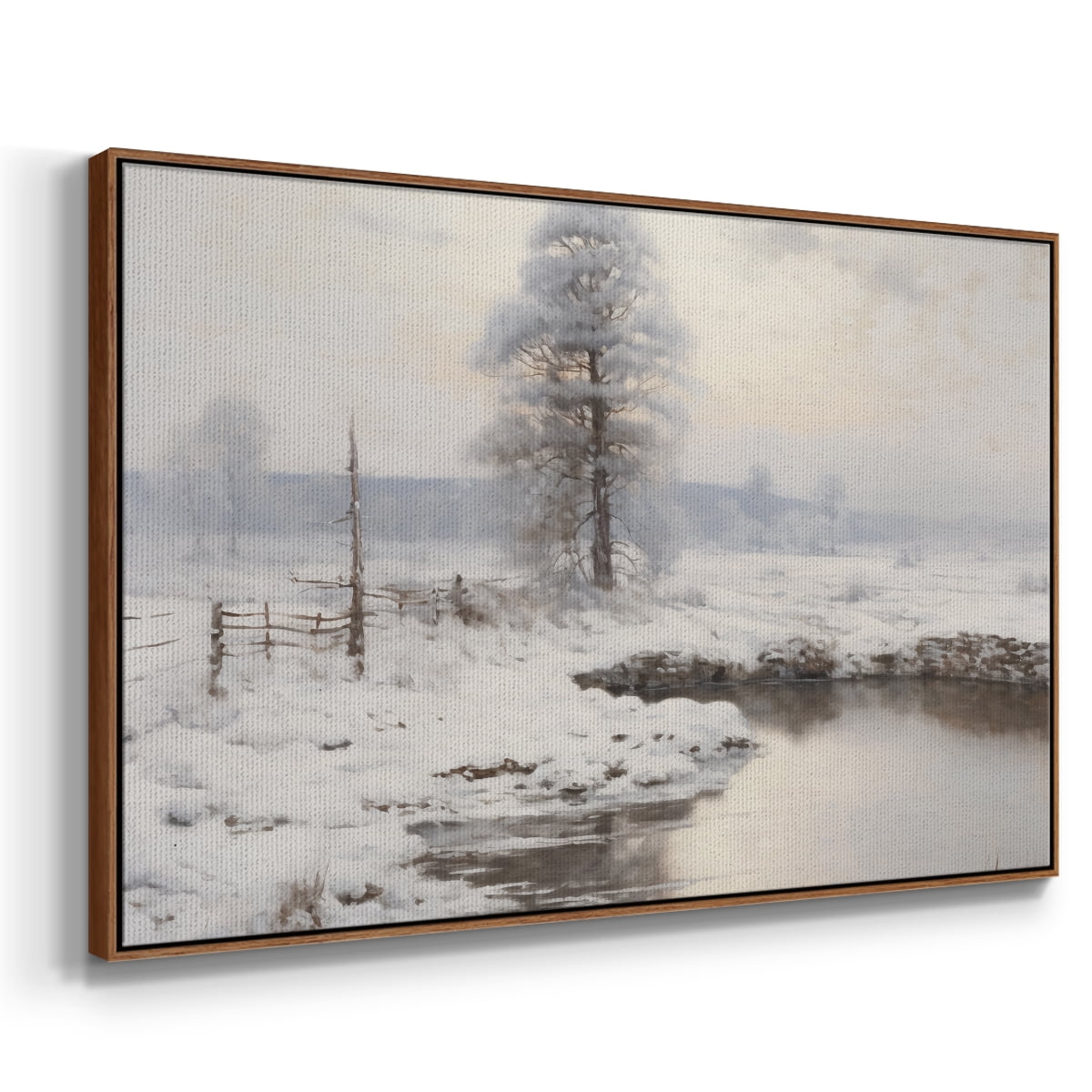 Vintage Landscape-XVI By Wexford Home Framed in Walnut Wood Gallery Wrapped Canvas 25 in. x 37 in.